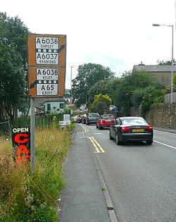 Old road sign, Baildon Road, Baildon - Geograph - 1468015.jpg