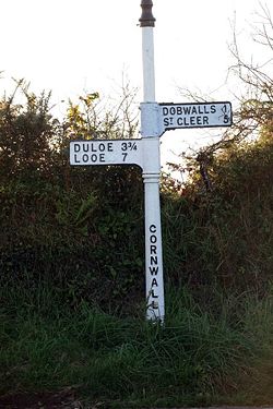 Signpost at Bosent Cross - Geograph - 1539375.jpg